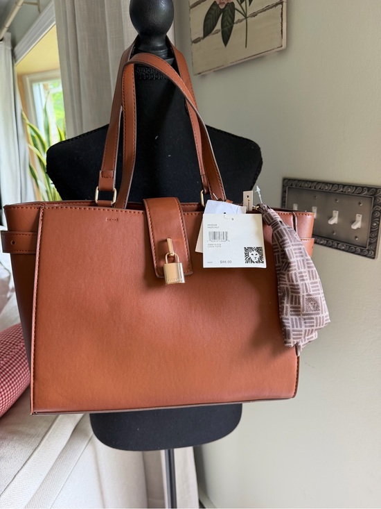 Anne Klein Handbags - Anne Klein Brown Tote Bag with Gold Hardware